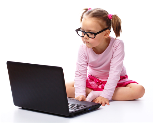 Child in front of laptop