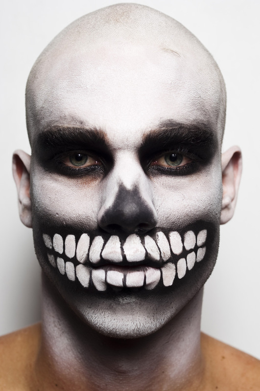 Skeleton face paint for budget DIY Halloween costume