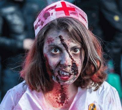 Zombie nurse budget DIY Halloween costume