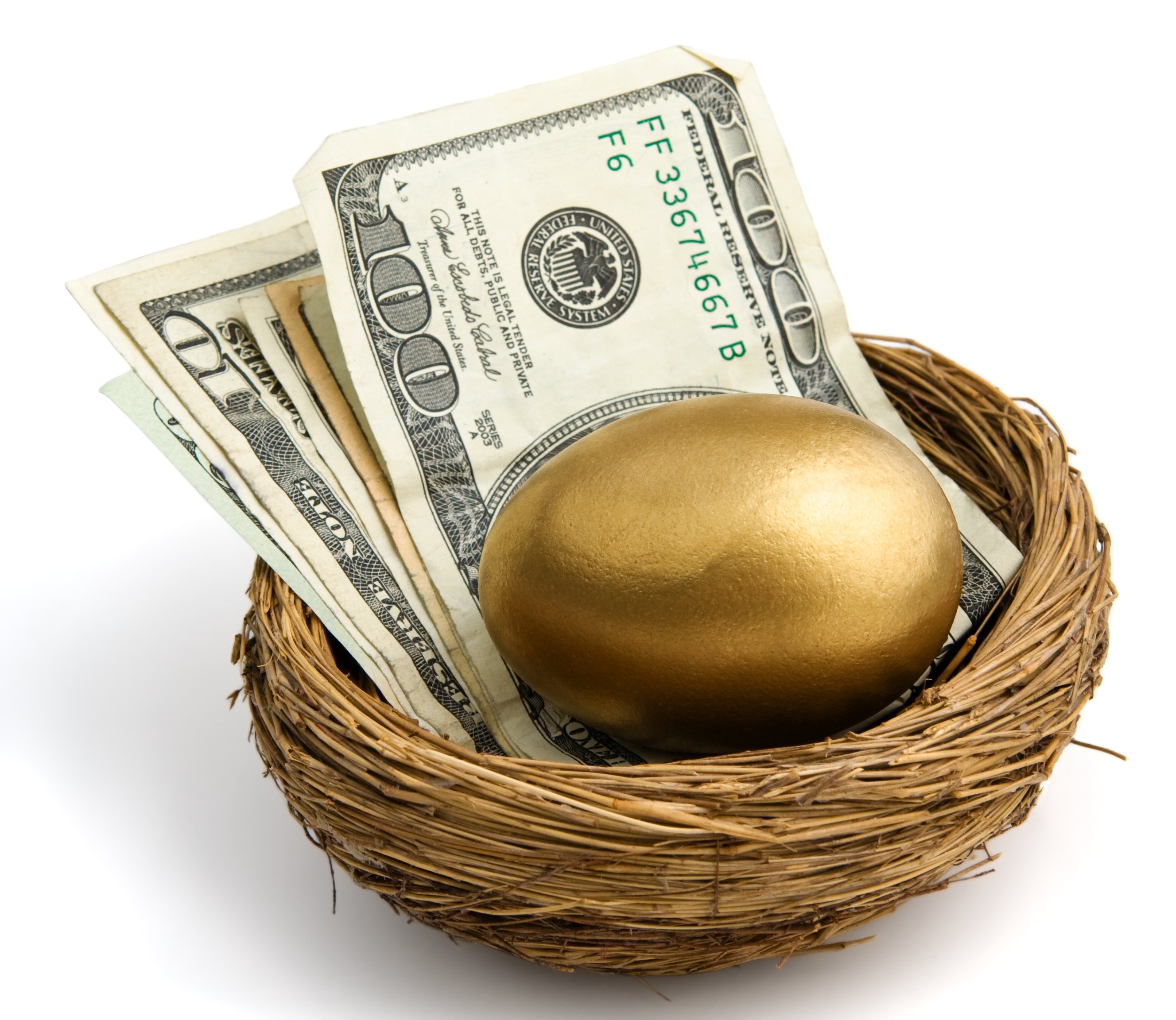 Nest Egg with large bills