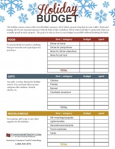 holiday budget worksheet